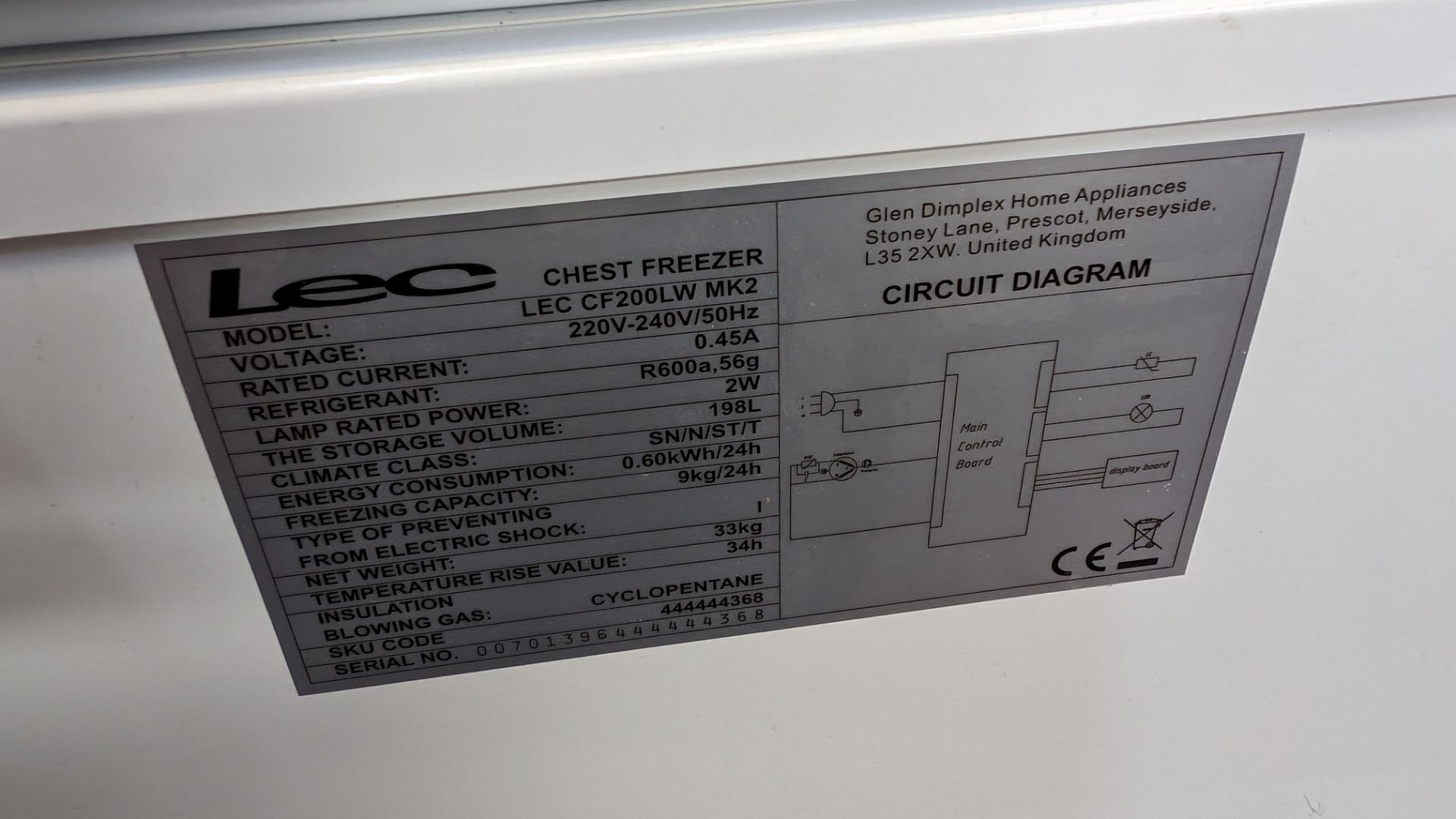 LEC electronic control chest freezer, measuring approximately 950mm long - Image 5 of 5