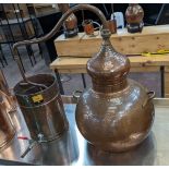 Copper Still with pipework and condenser