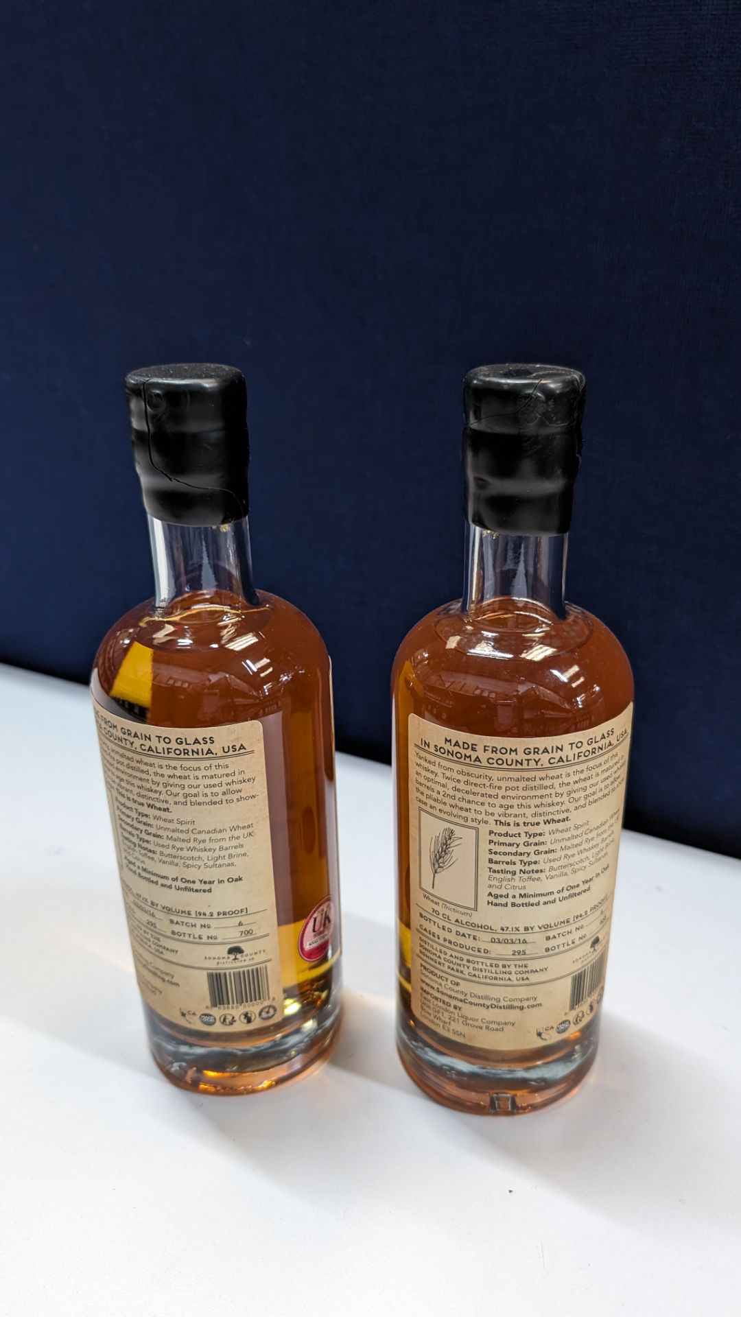 2 off 700ml bottles of Sonoma County 2nd Chance Wheat Double Alembic Pot Distilled Whiskey. 47.1% a - Bild 4 aus 7