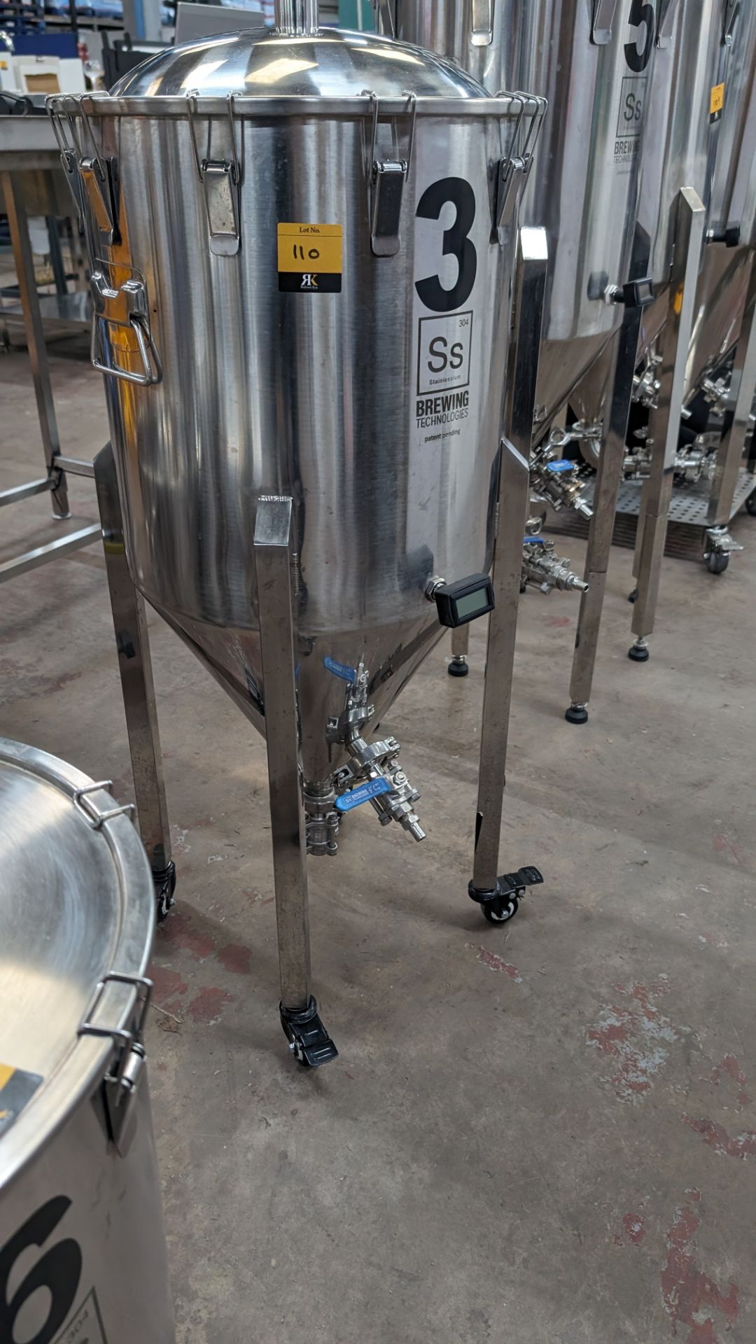 SS Brewtech (Brewing Technologies) stainless steel mobile conical fermenter with digital display. U - Image 3 of 8