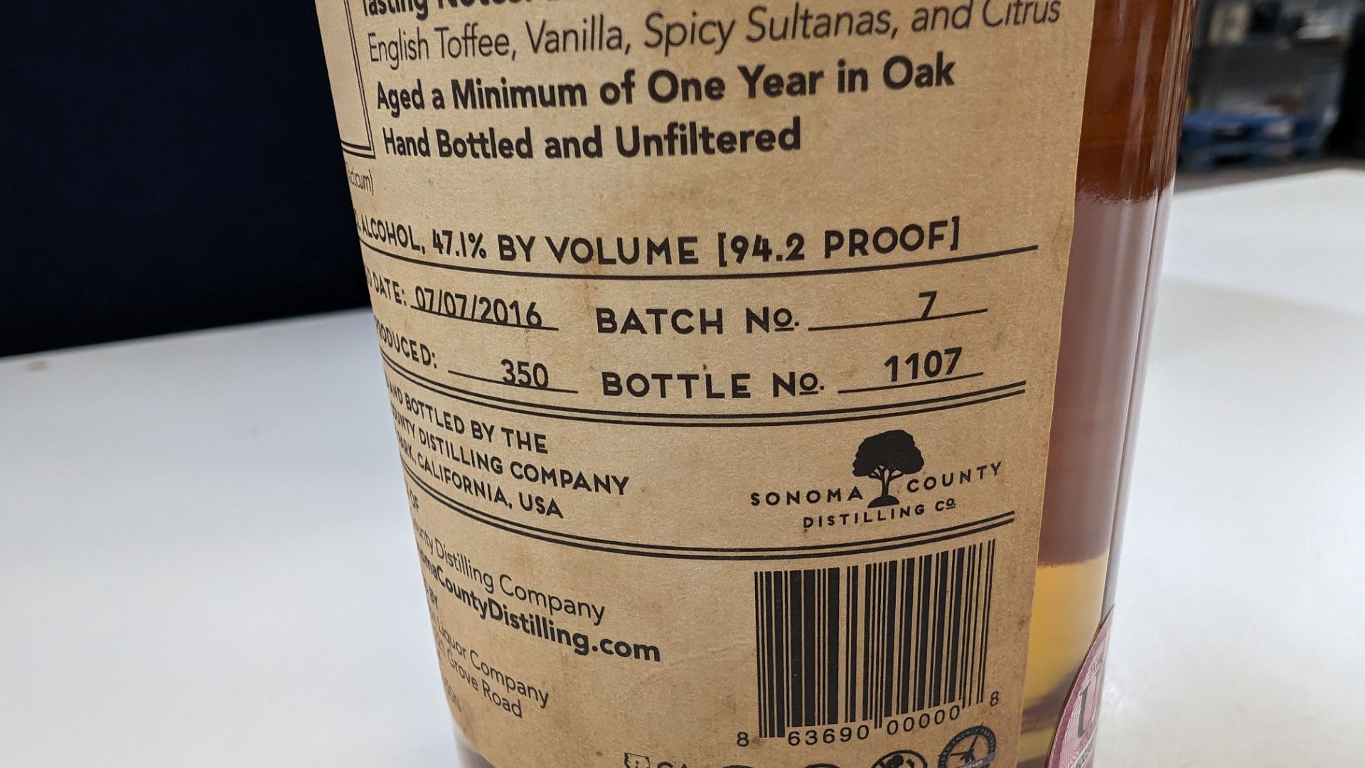 6 off 700ml bottles of Sonoma County 2nd Chance Wheat Double Alembic Pot Distilled Whiskey. In white - Image 7 of 9