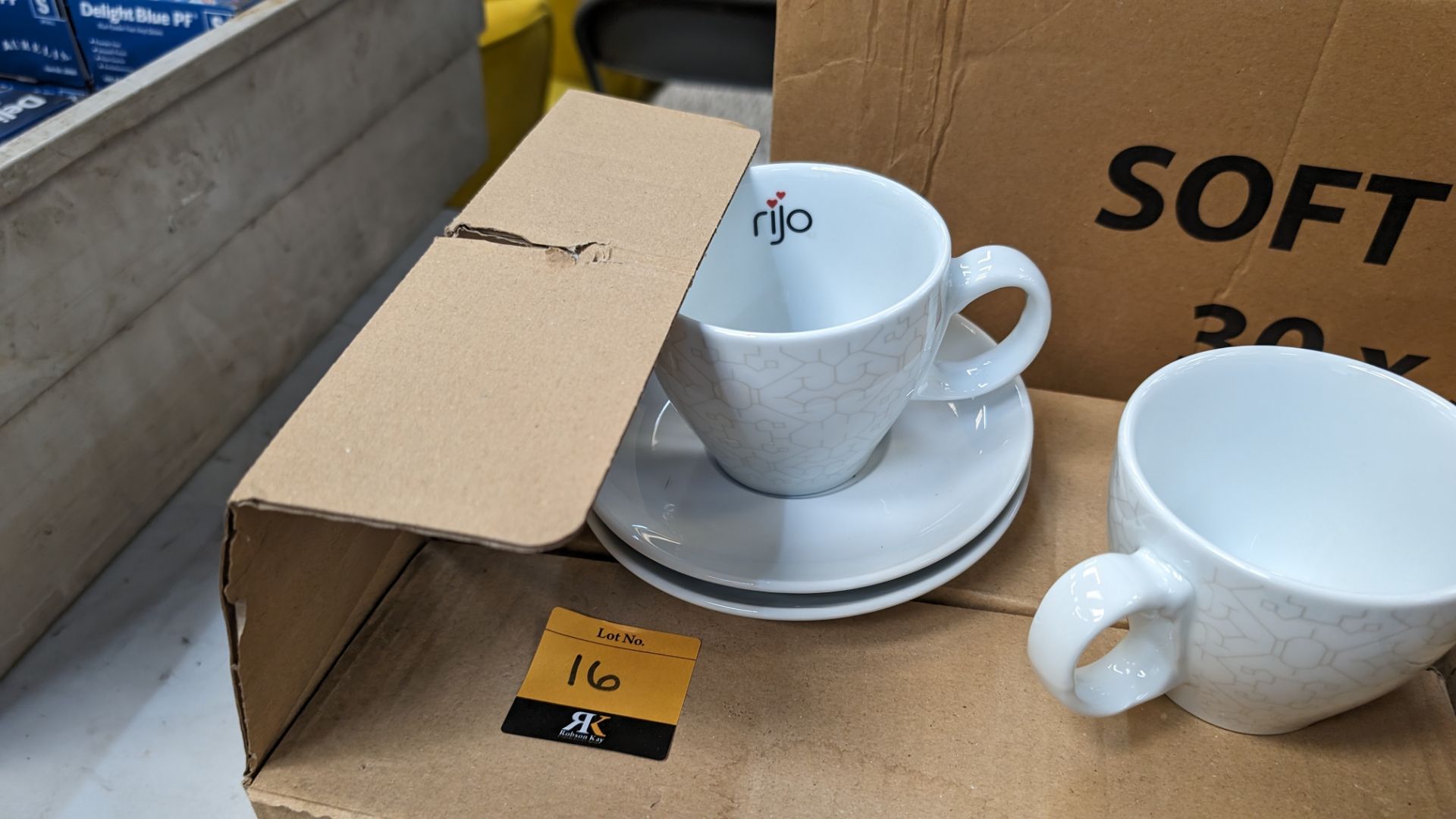 Quantity of Rijo and other cups and saucers in a total of 4 cardboard boxes - Image 4 of 9