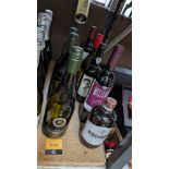 8 off assorted 750ml bottles of wine plus 1 off 500ml bottle of sweet vermouth. The wine comprises