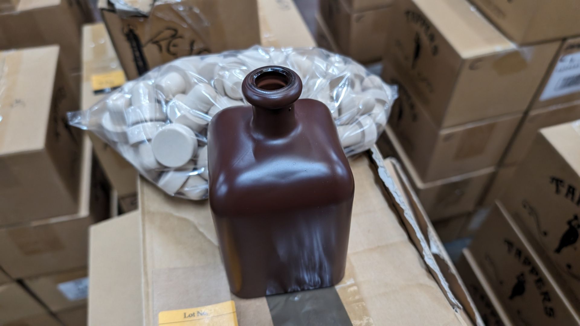 54 off 50cl/500ml professionally painted dark brown glass bottles, each including a stopper. The bo - Image 4 of 4