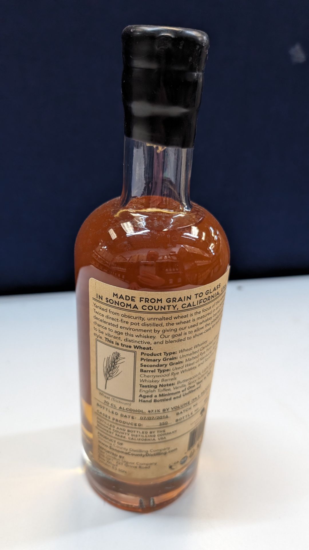 1 off 700ml bottle of Sonoma County 2nd Chance Wheat Double Alembic Pot Distilled Whiskey. 47.1% al - Image 3 of 6