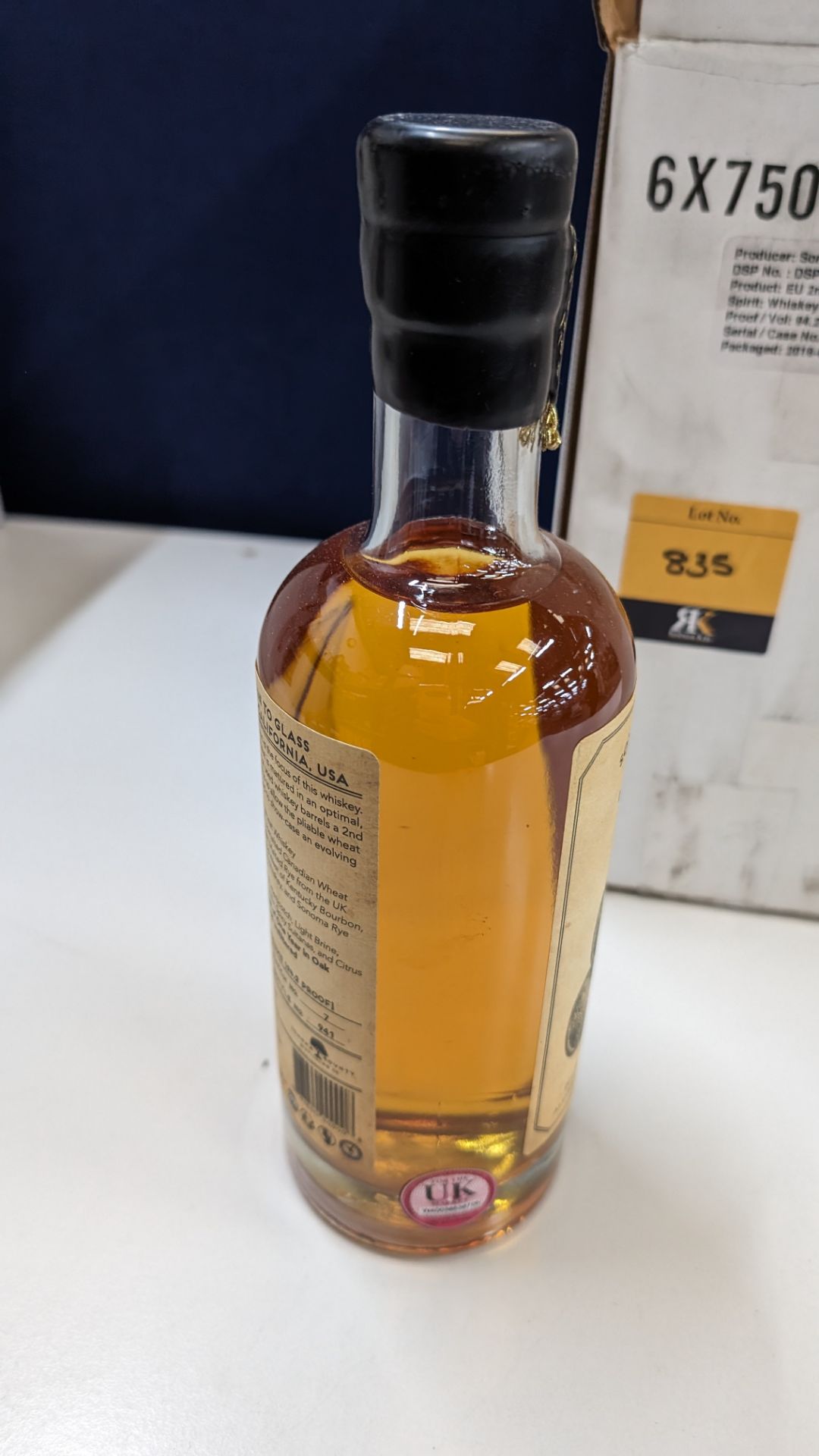 6 off 700ml bottles of Sonoma County 2nd Chance Wheat Double Alembic Pot Distilled Whiskey. In white - Bild 5 aus 8