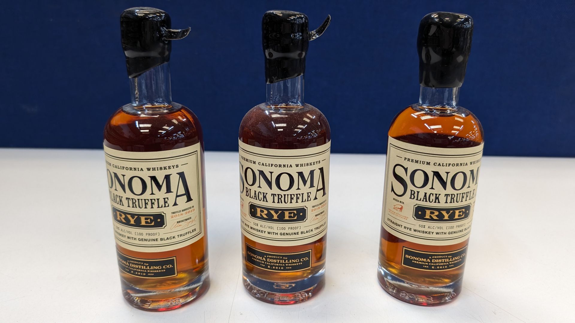 3 off 375ml bottles of Sonoma Black Truffle Rye Whiskey. 50% alc/vol (100 proof). Straight rye whi - Image 2 of 8