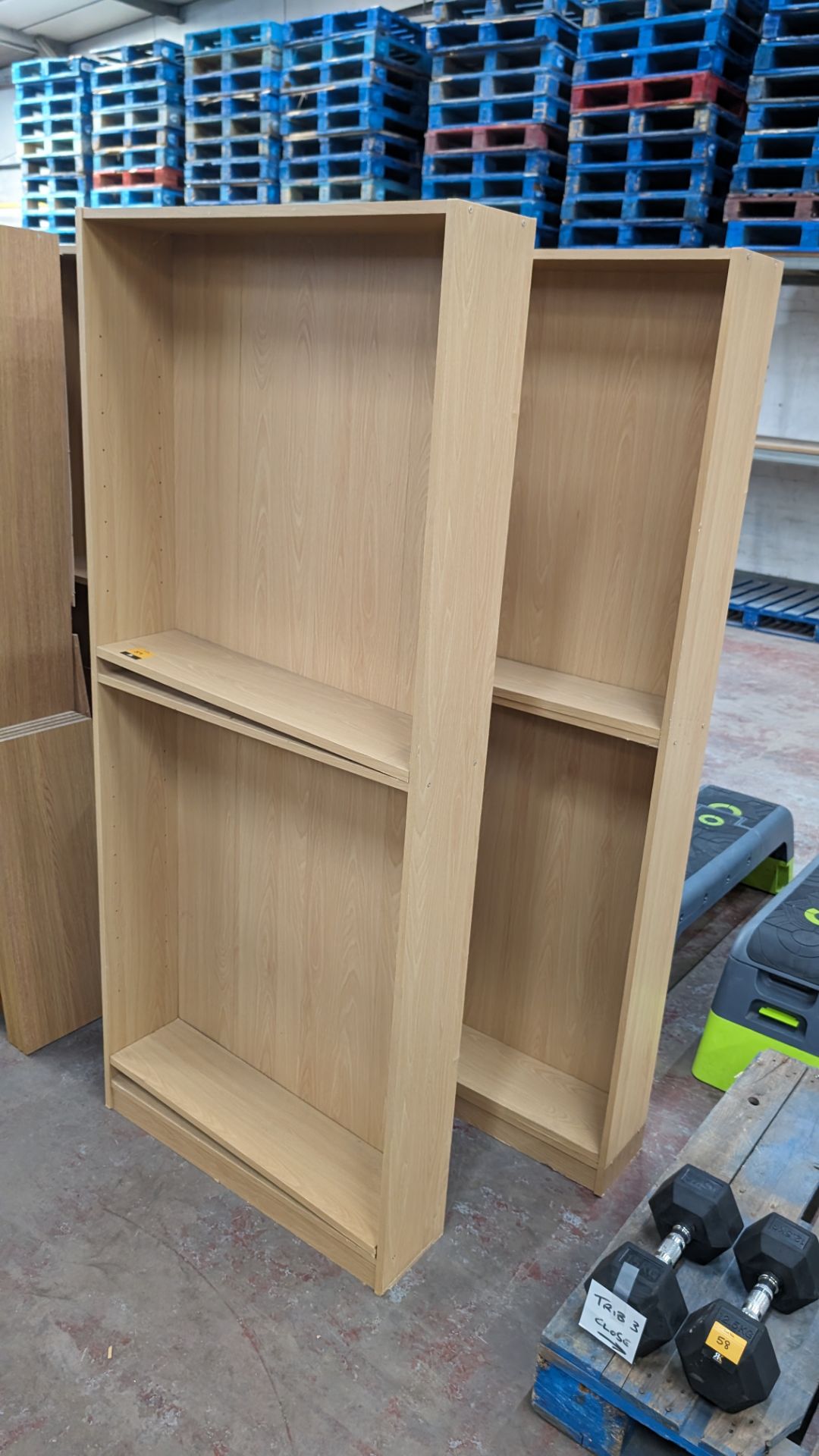 2 off bookcases, each measuring 1800mm x 780mm x 200mm