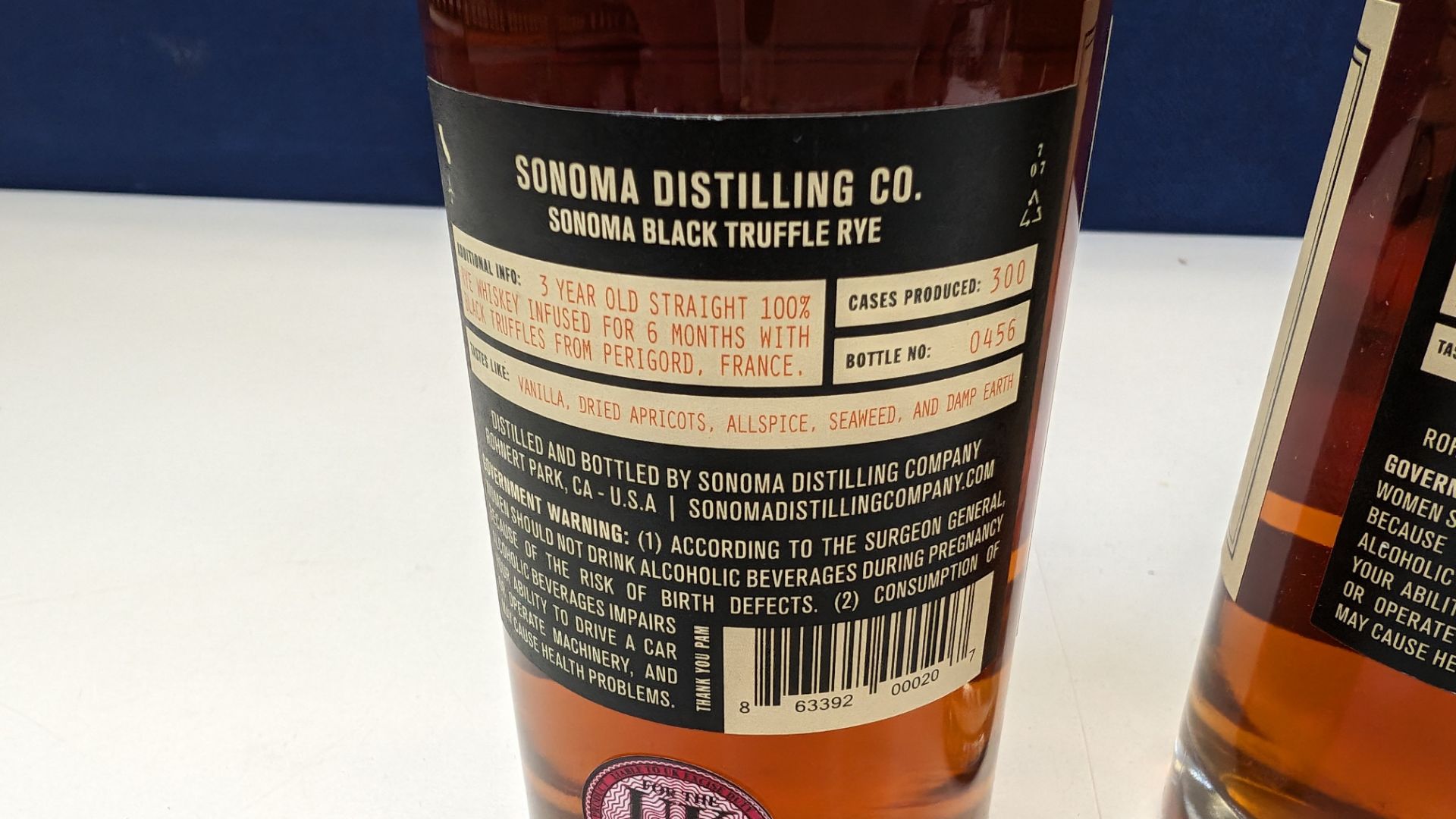 3 off 375ml bottles of Sonoma Black Truffle Rye Whiskey. 50% alc/vol (100 proof). Straight rye whi - Image 5 of 8