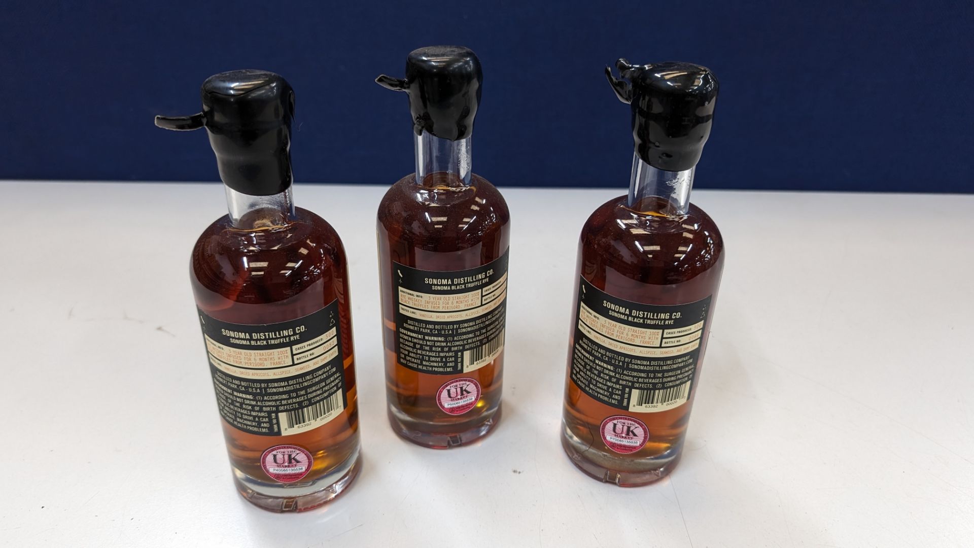 3 off 375ml bottles of Sonoma Black Truffle Rye Whiskey. 50% alc/vol (100 proof). Straight rye whi - Image 3 of 7