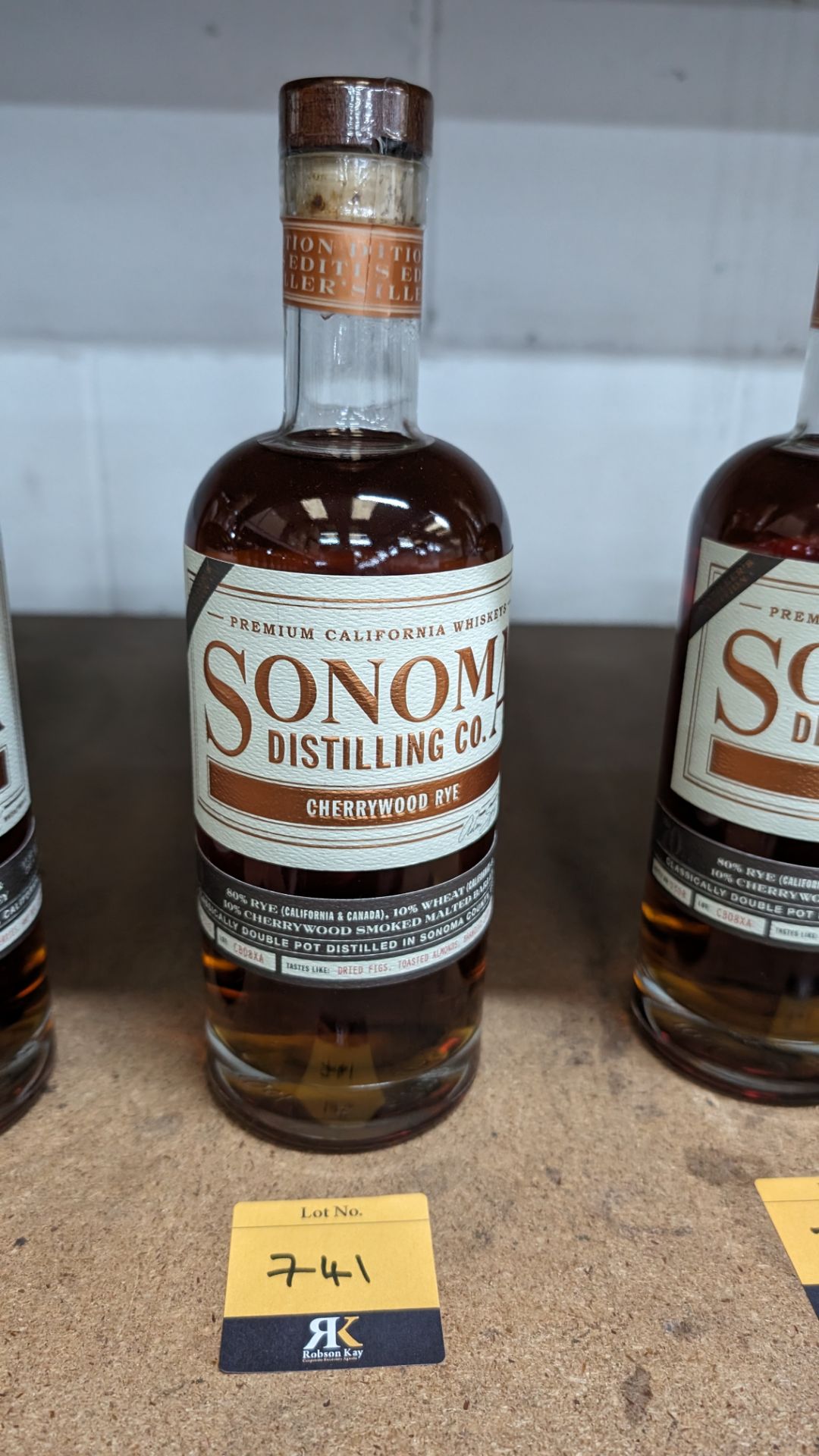 1 off 700ml bottle of Sonoma Cherrywood Rye Whiskey. 47.8% alc/vol (95.6 proof). Distilled and bot