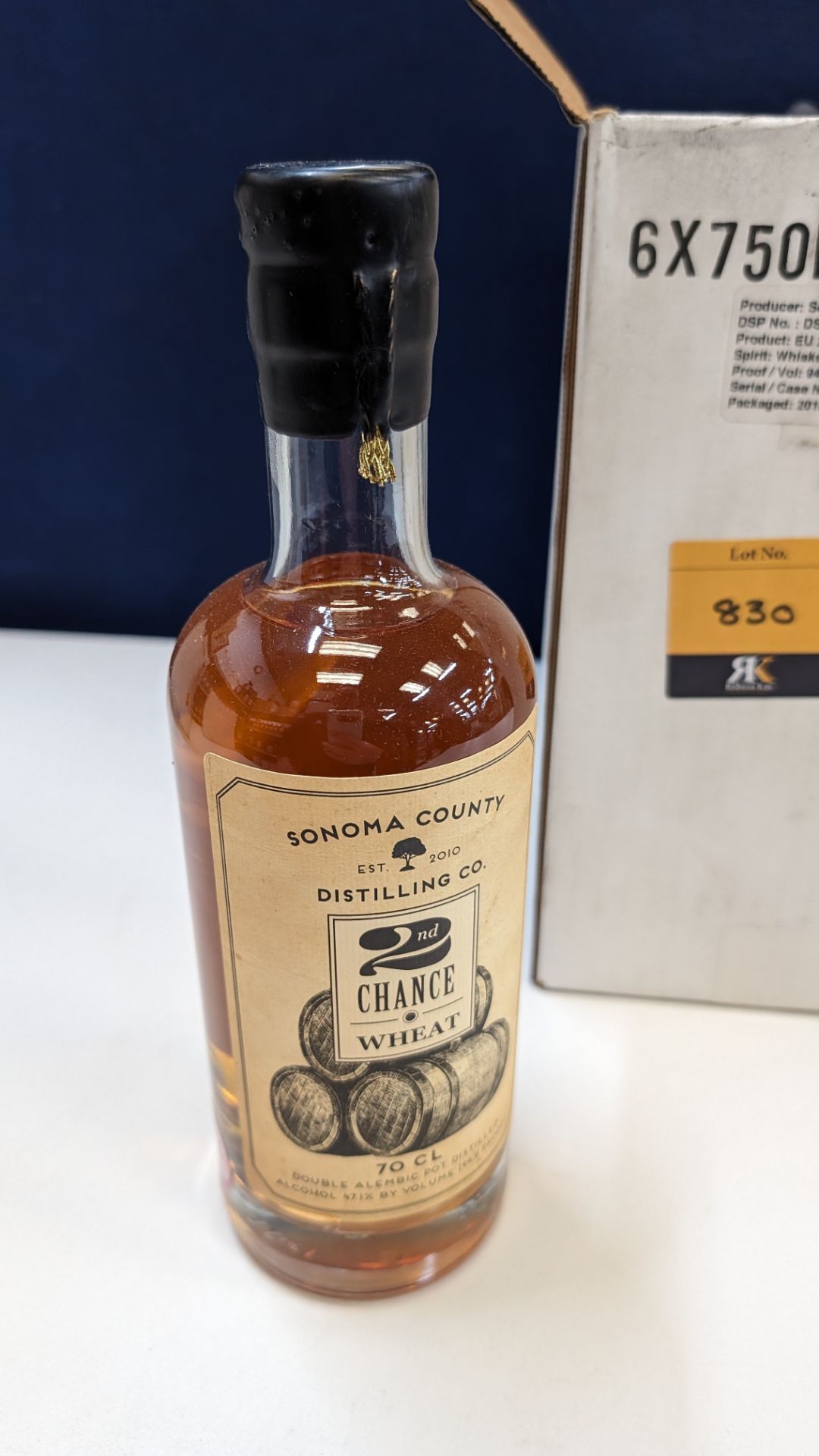 6 off 700ml bottles of Sonoma County 2nd Chance Wheat Double Alembic Pot Distilled Whiskey. In white - Image 2 of 8