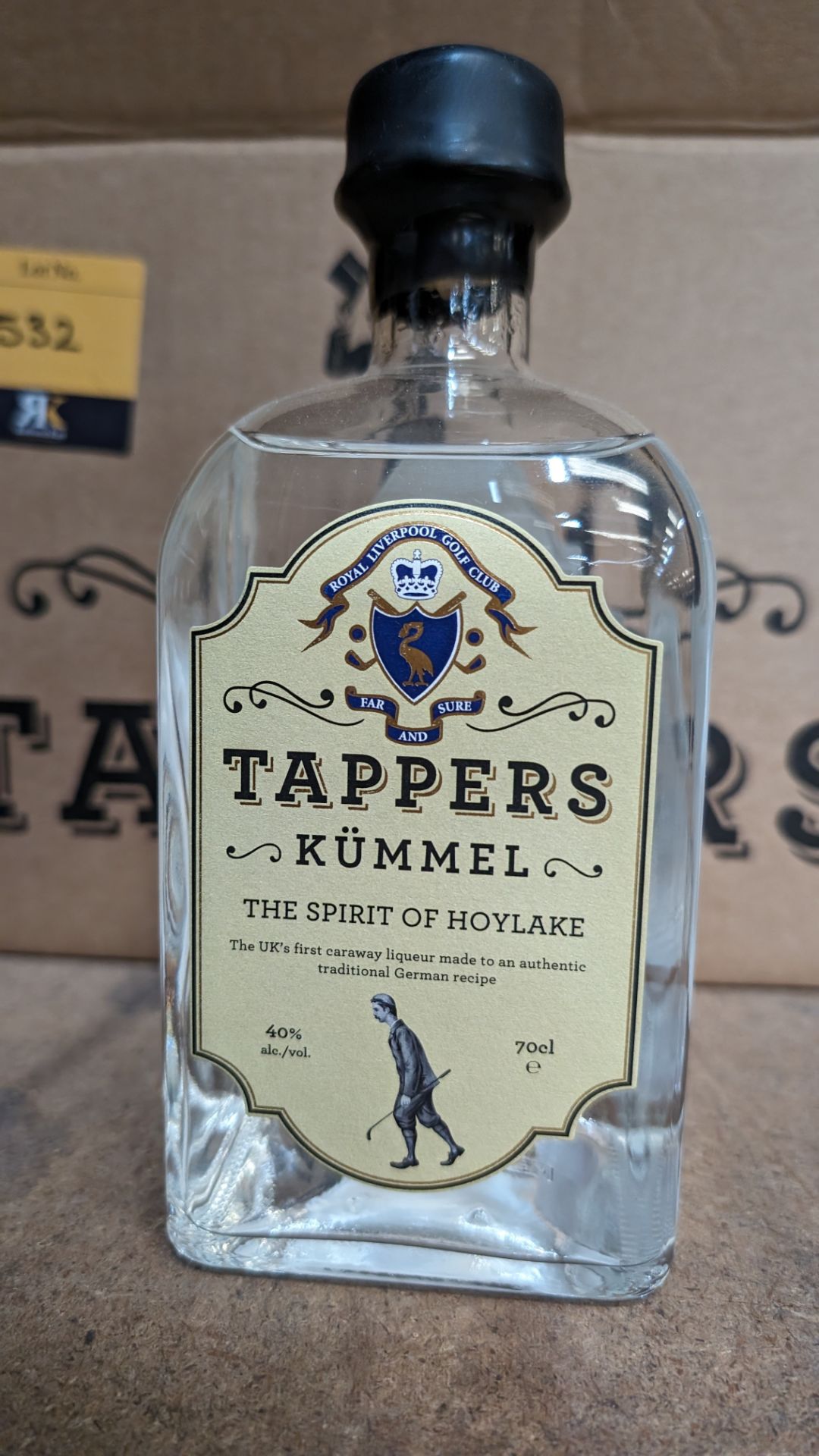 12 off 700ml bottles of Tappers Kümmel 40% ABV 'The Spirit of Hoylake', produced in honour of the 15 - Image 3 of 7