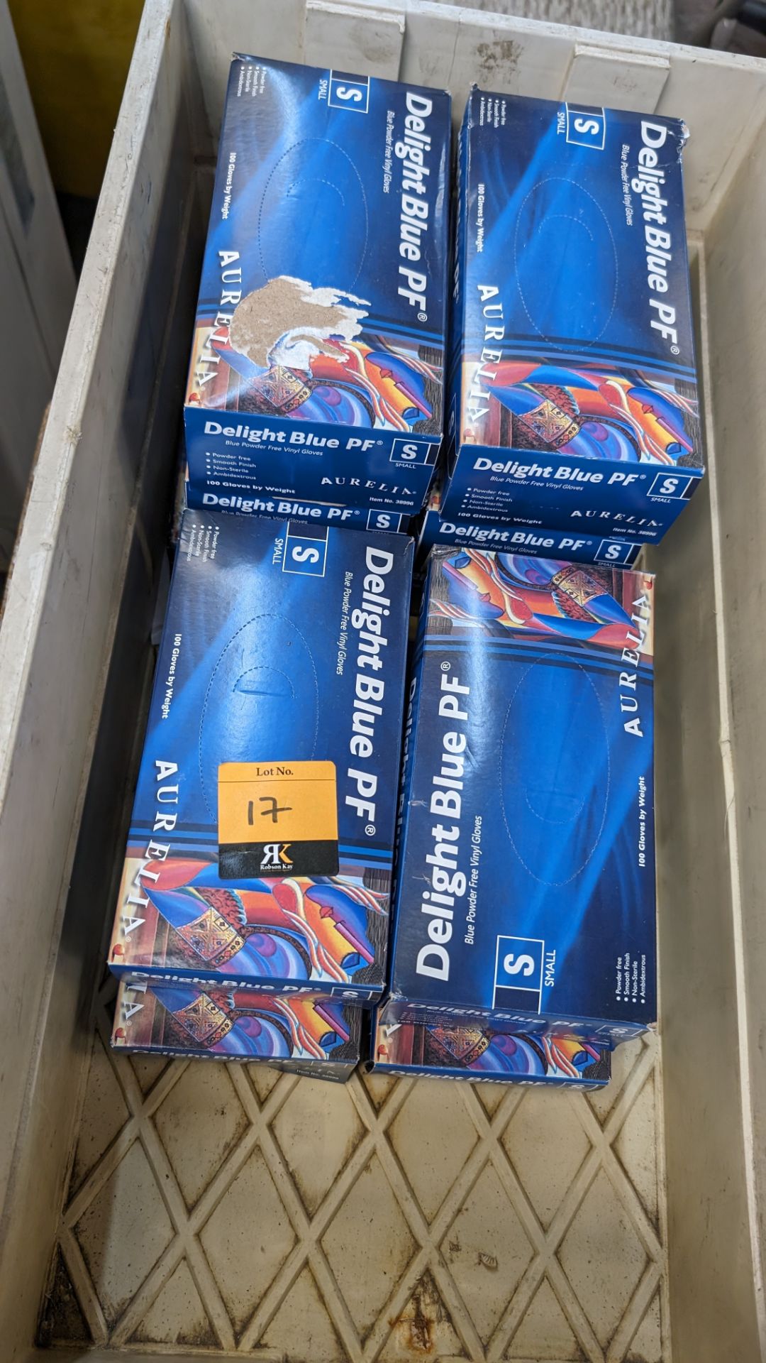 10 off boxes of Aurelia Delight Blue powder free vinyl gloves (size small) - Image 2 of 5