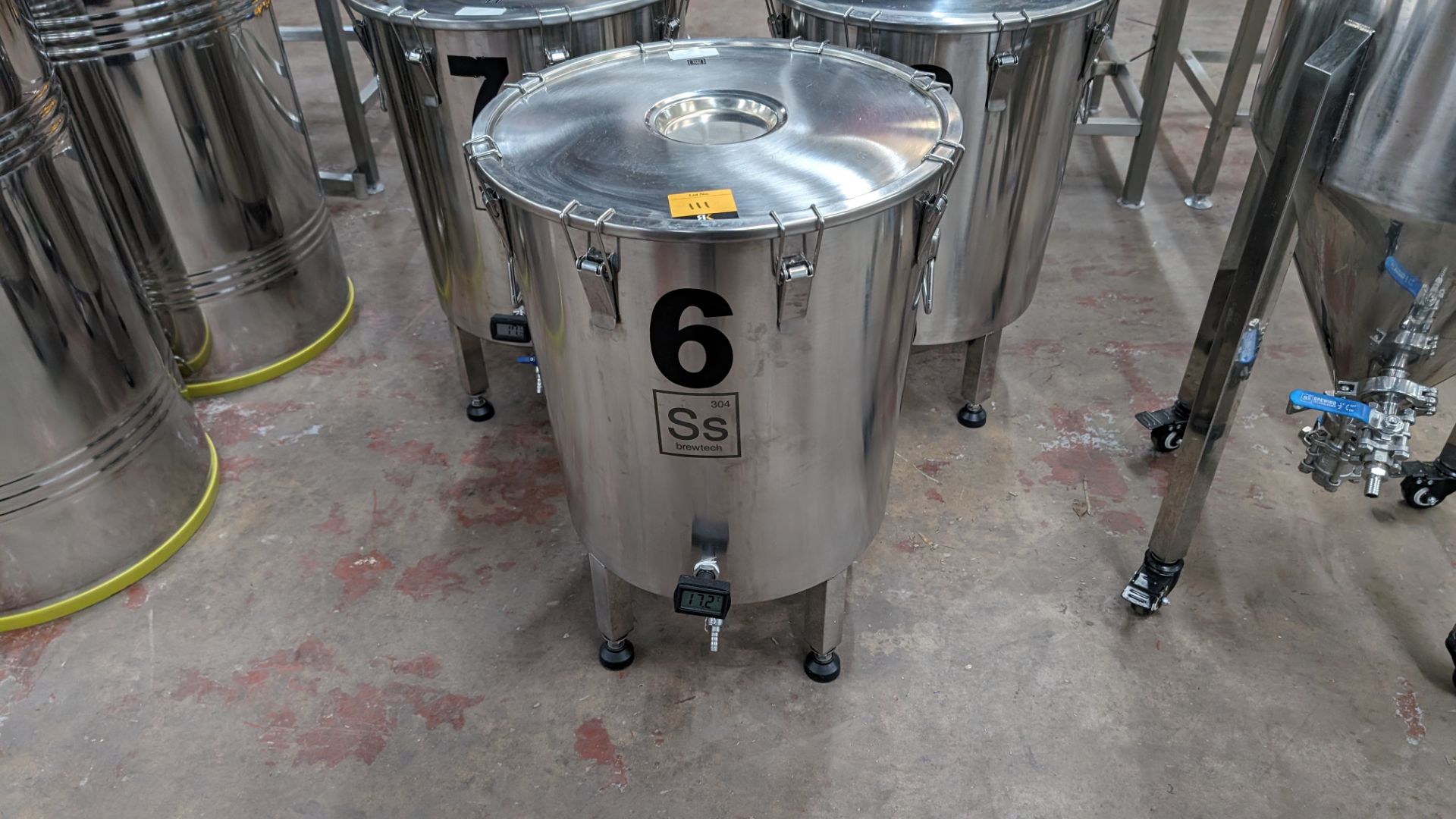 3 off SS Brewtech stainless steel static conical fermenters, each of which includes a digital displa - Image 3 of 9