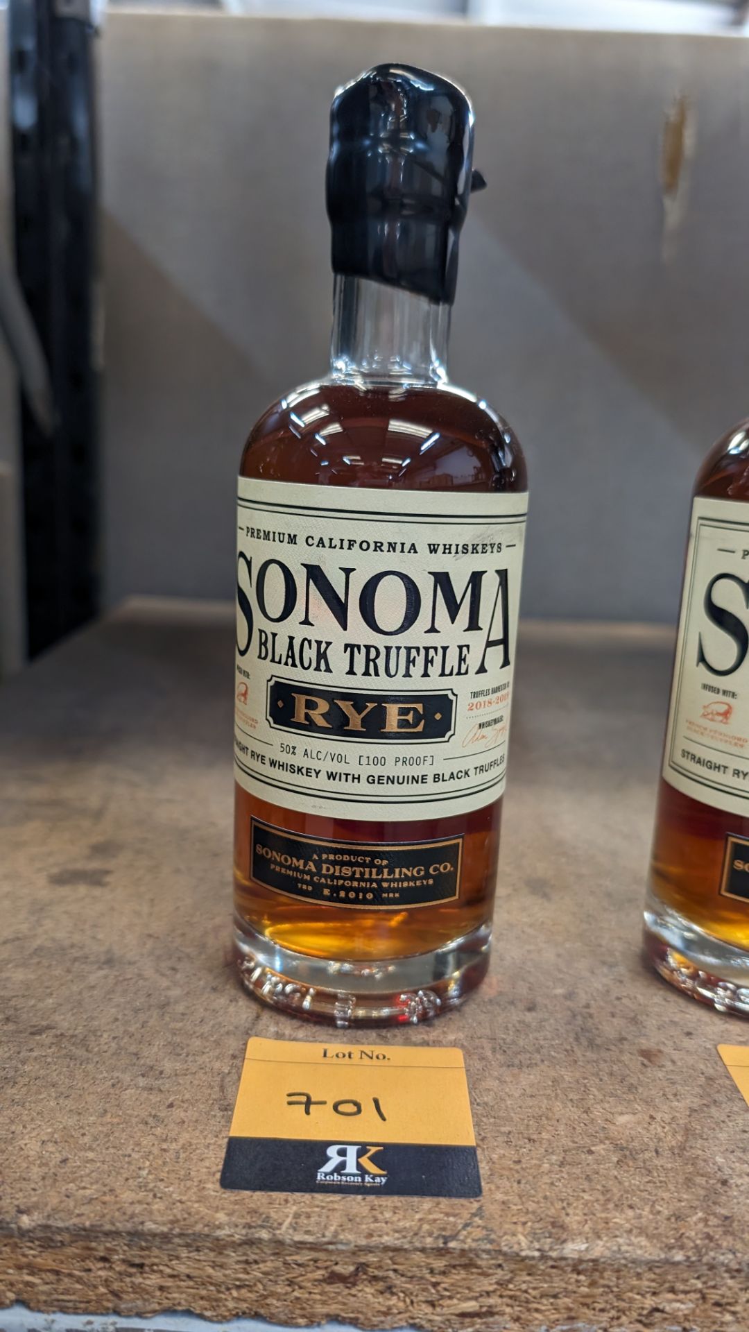 1 off 375ml bottle of Sonoma Black Truffle Rye Whiskey. 50% alc/vol (100 proof). Straight rye whis - Bild 2 aus 5