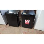 2 off Russell Hobbs black fridges each with small icebox section