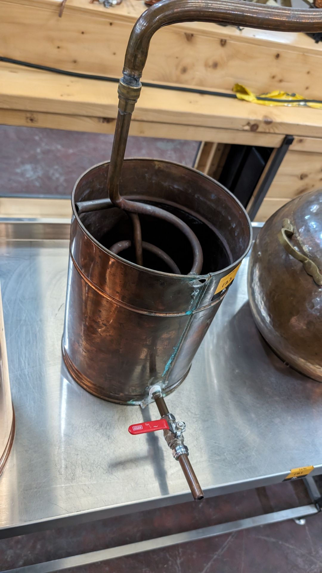 Copper Still with pipework and condenser - Image 6 of 8