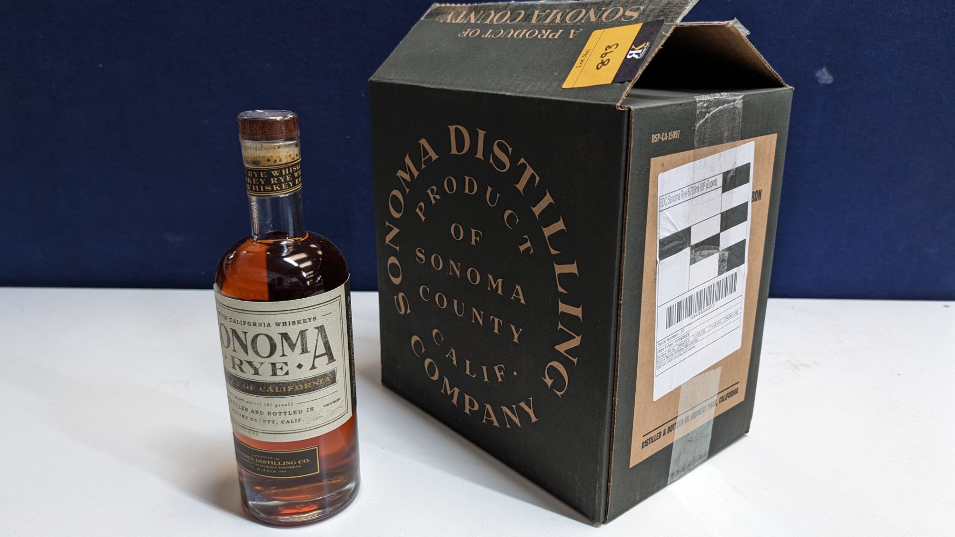 6 off 700ml bottles of Sonoma Rye Whiskey. In Sonoma branded box which includes bottling details on