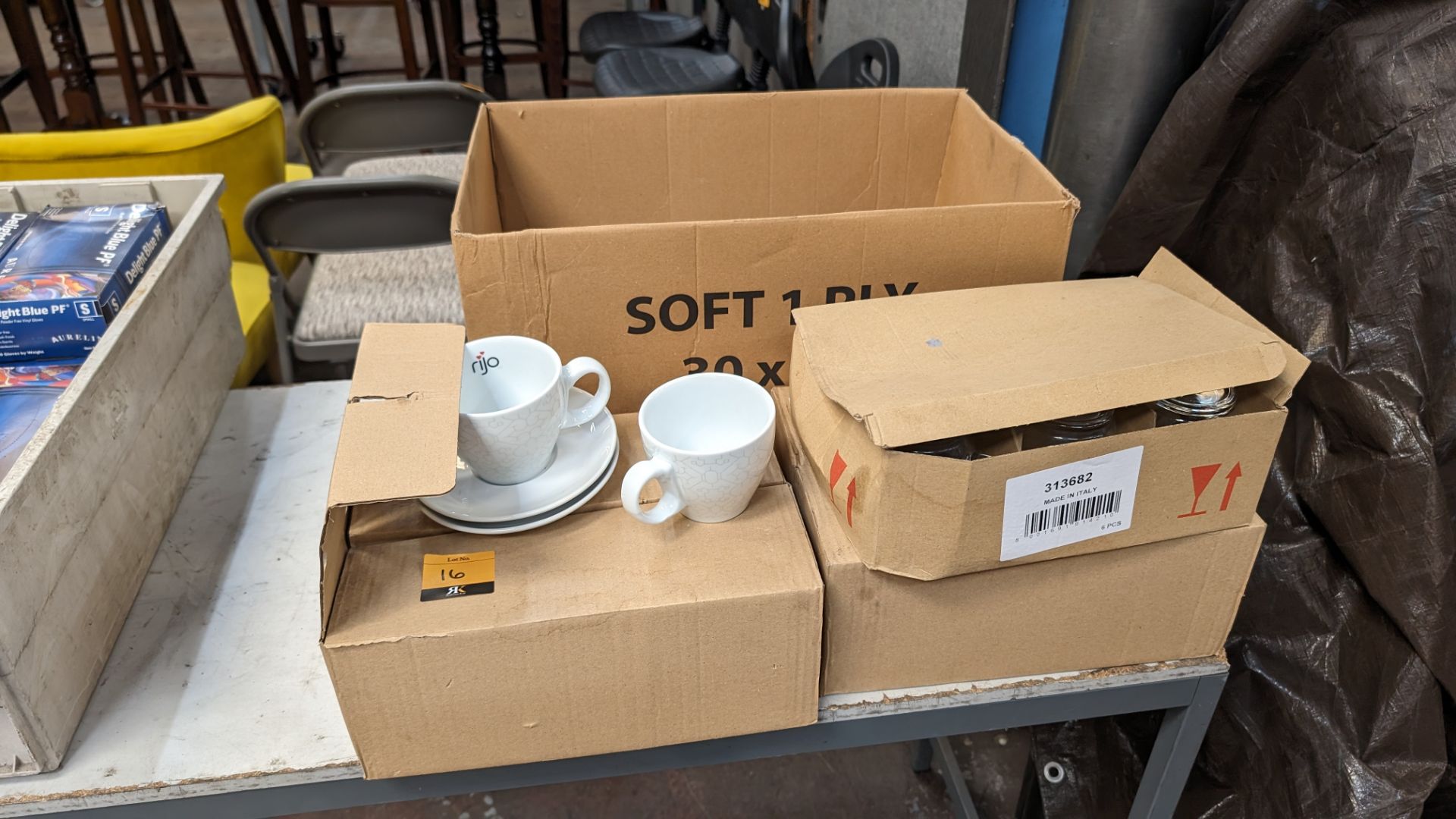 Quantity of Rijo and other cups and saucers in a total of 4 cardboard boxes - Image 2 of 9