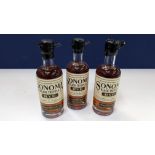 3 off 375ml bottles of Sonoma Black Truffle Rye Whiskey. 50% alc/vol (100 proof). Straight rye whi