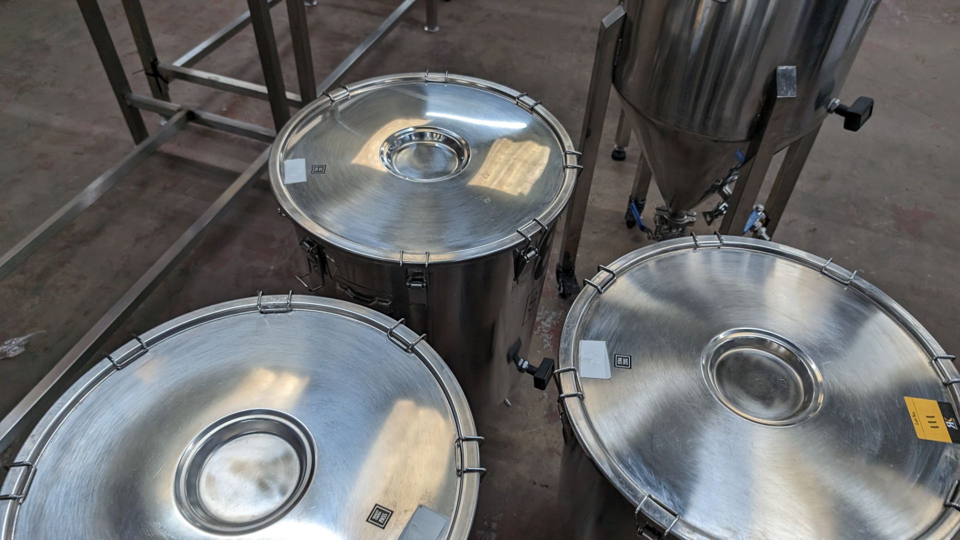 3 off SS Brewtech stainless steel static conical fermenters, each of which includes a digital displa - Image 9 of 9