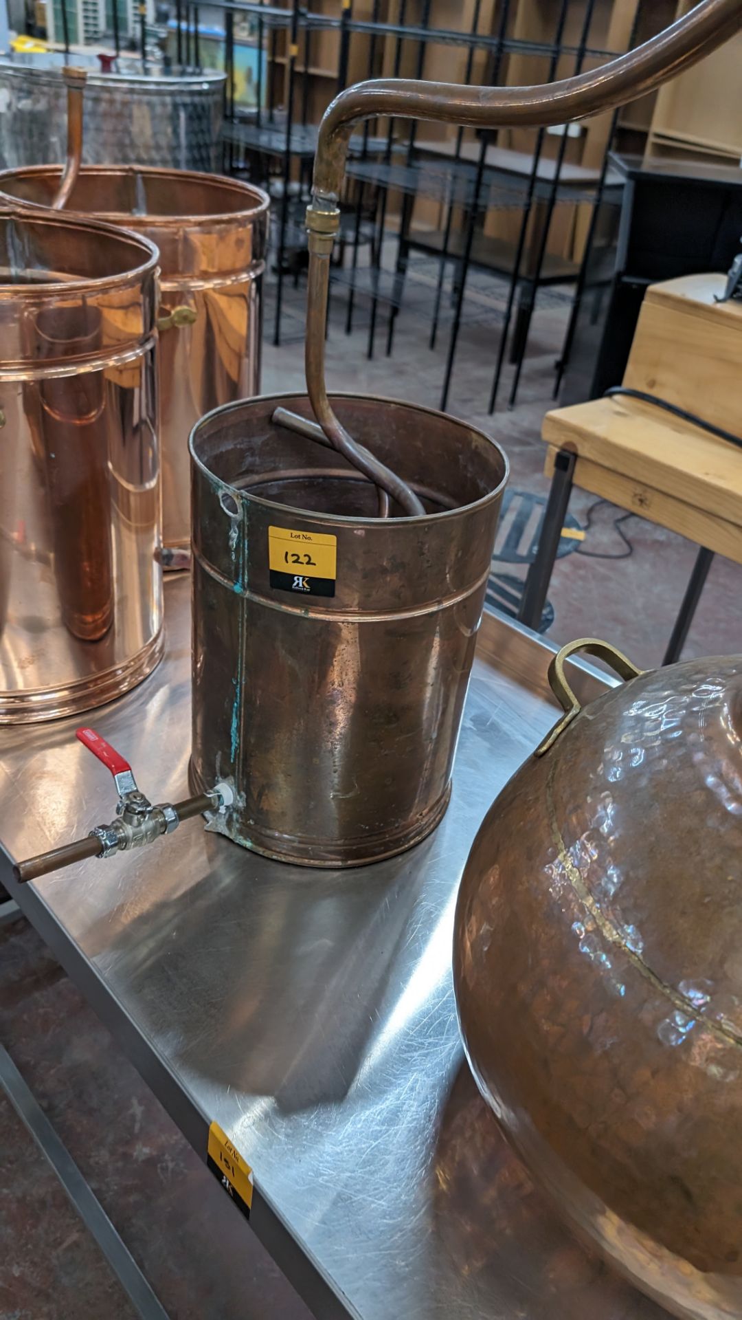 Copper Still with pipework and condenser - Image 4 of 8