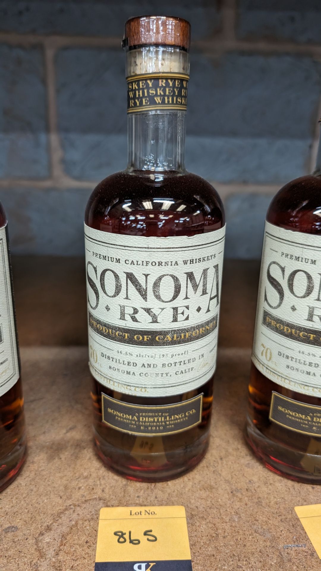 1 off 700ml bottle of Sonoma Rye Whiskey. 46.5% alc/vol (93 proof). Distilled and bottled in Sonom