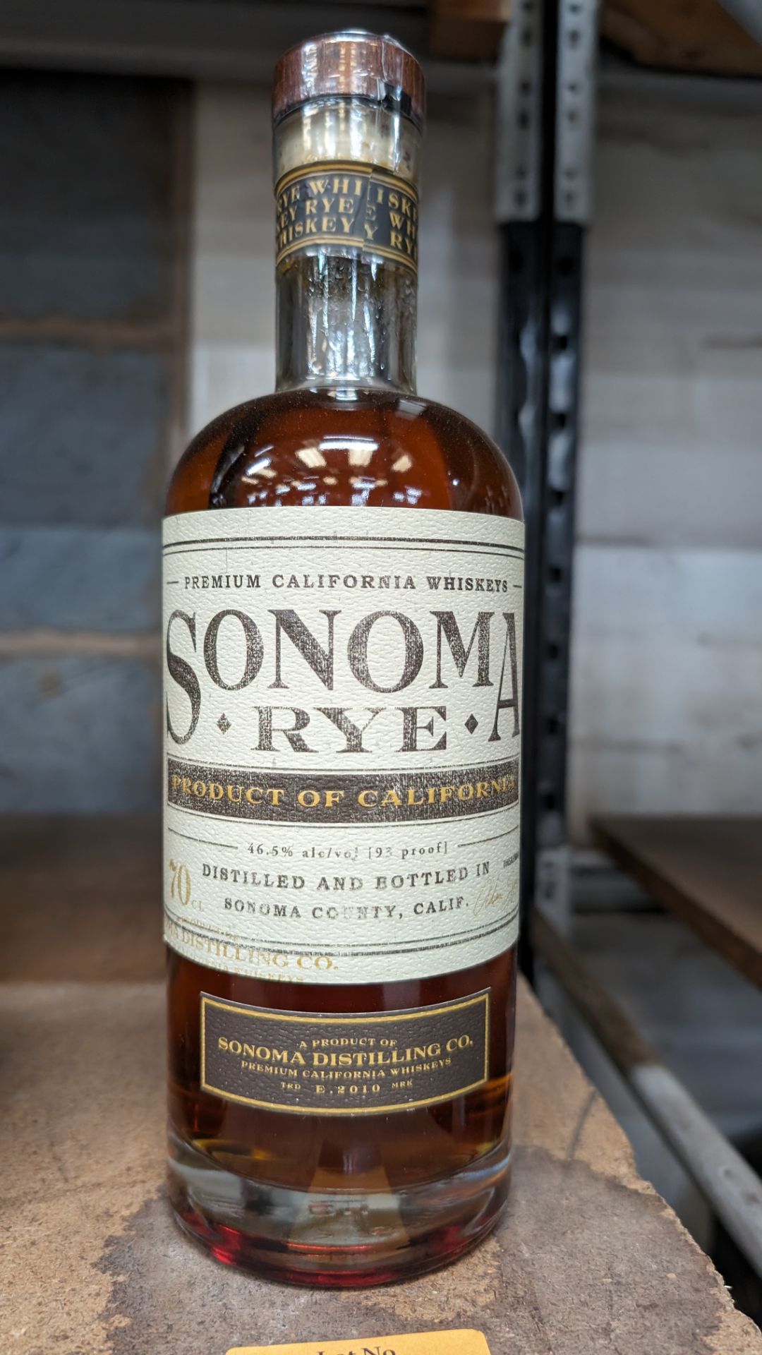 1 off 700ml bottle of Sonoma Rye Whiskey. 46.5% alc/vol (93 proof). Distilled and bottled in Sonom - Image 2 of 5