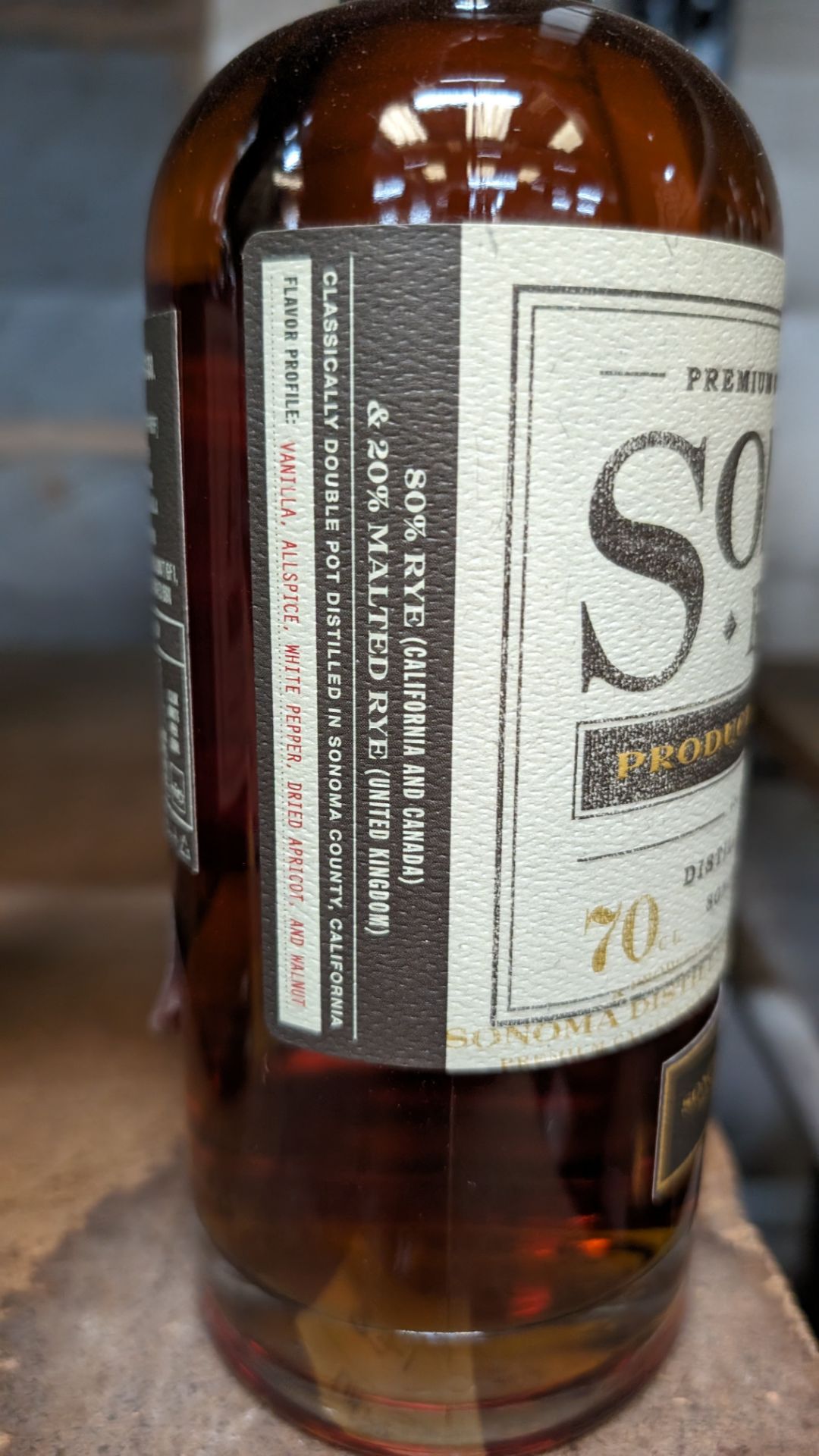 1 off 700ml bottle of Sonoma Rye Whiskey. 46.5% alc/vol (93 proof). Distilled and bottled in Sonom - Image 5 of 5