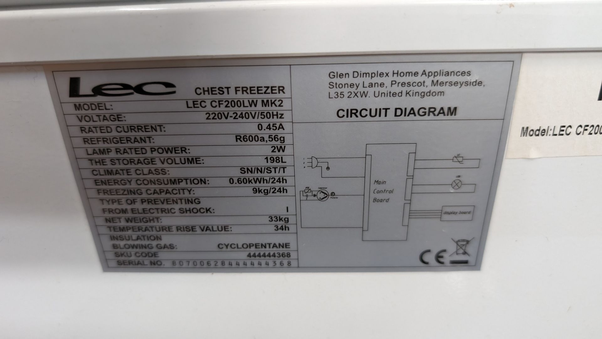 LEC electronic control chest freezer, measuring approximately 950mm long - Bild 5 aus 5