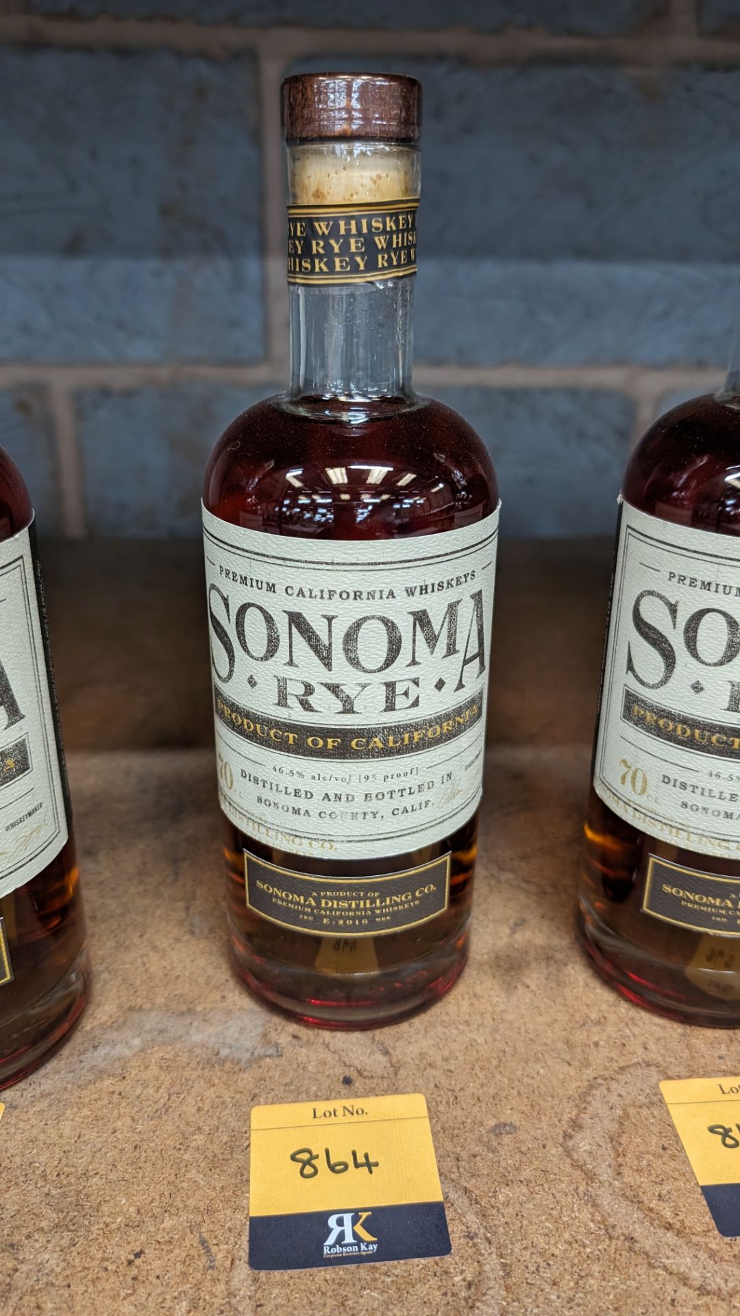 1 off 700ml bottle of Sonoma Rye Whiskey. 46.5% alc/vol (93 proof). Distilled and bottled in Sonom