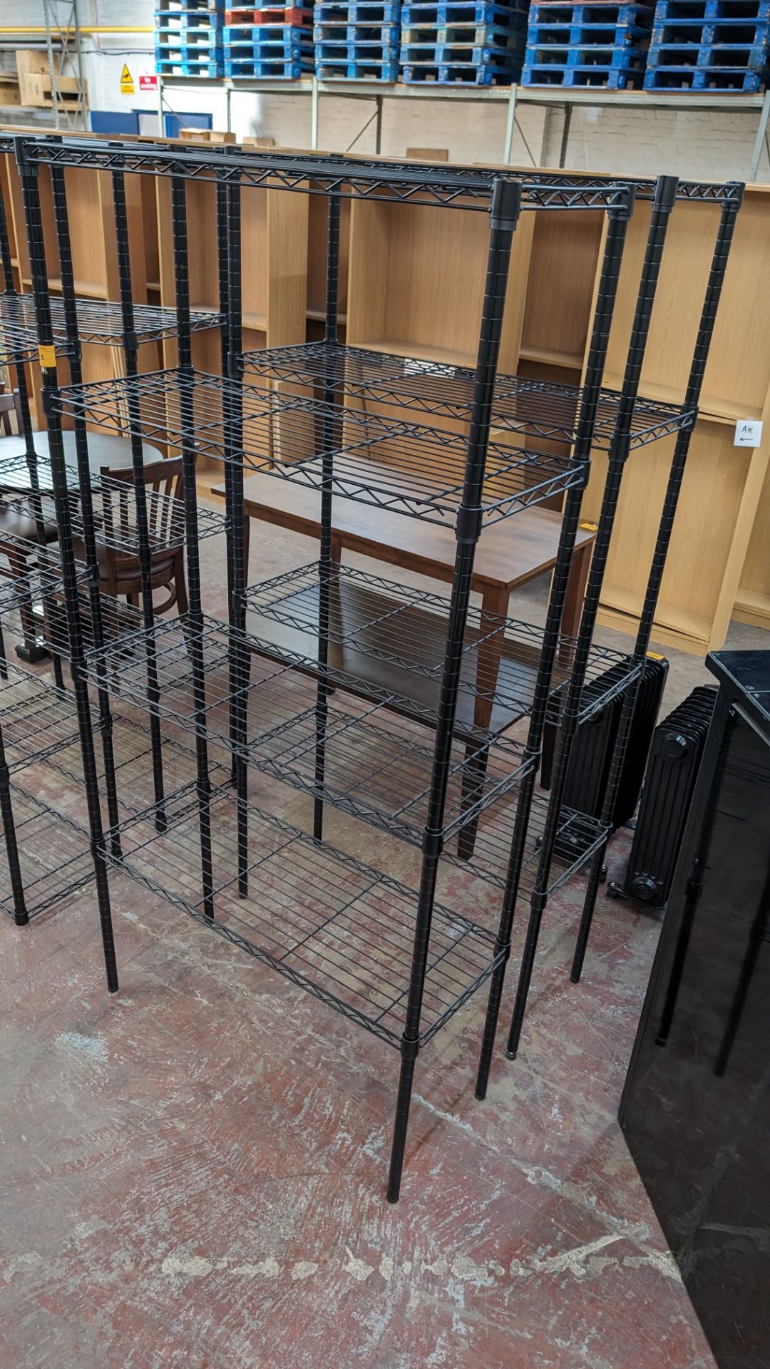 2 off black metal bolt free bolt free wire racks each with four shelves, each measuring approximatel - Image 2 of 4