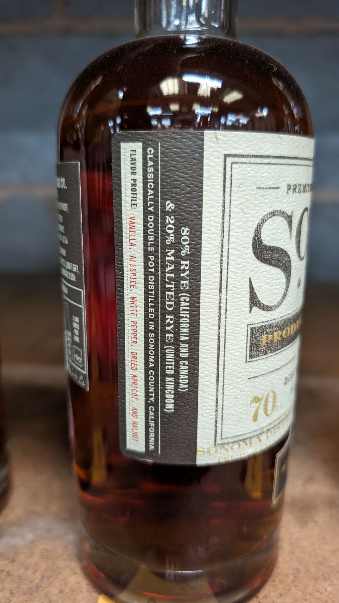 1 off 700ml bottle of Sonoma Rye Whiskey. 46.5% alc/vol (93 proof). Distilled and bottled in Sonom - Image 5 of 5