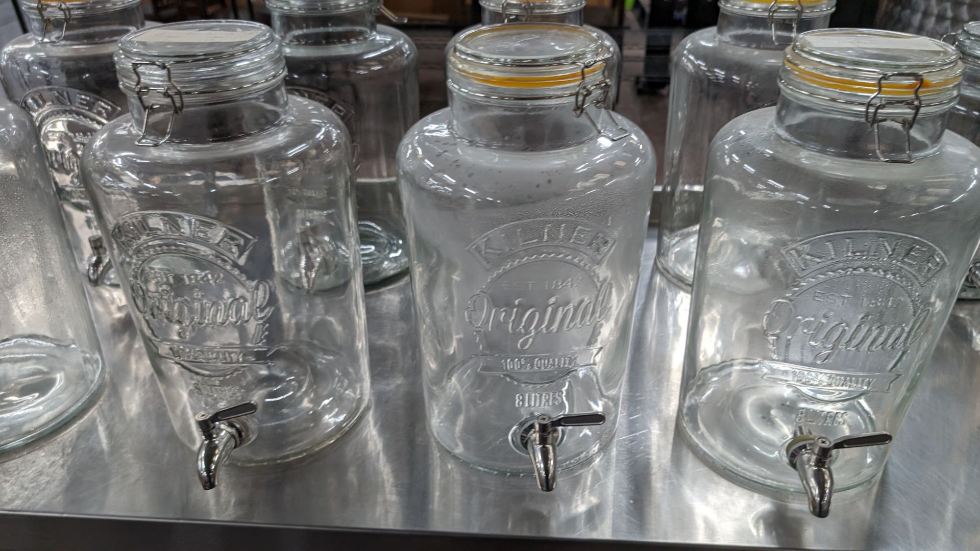 10 assorted Kilner jars, mostly 8L capacity, each jar including a removeable lid and a tap - Image 4 of 8