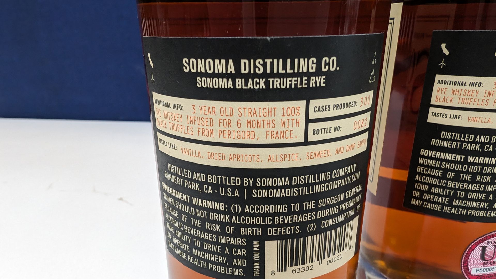 3 off 375ml bottles of Sonoma Black Truffle Rye Whiskey. 50% alc/vol (100 proof). Straight rye whi - Image 4 of 7