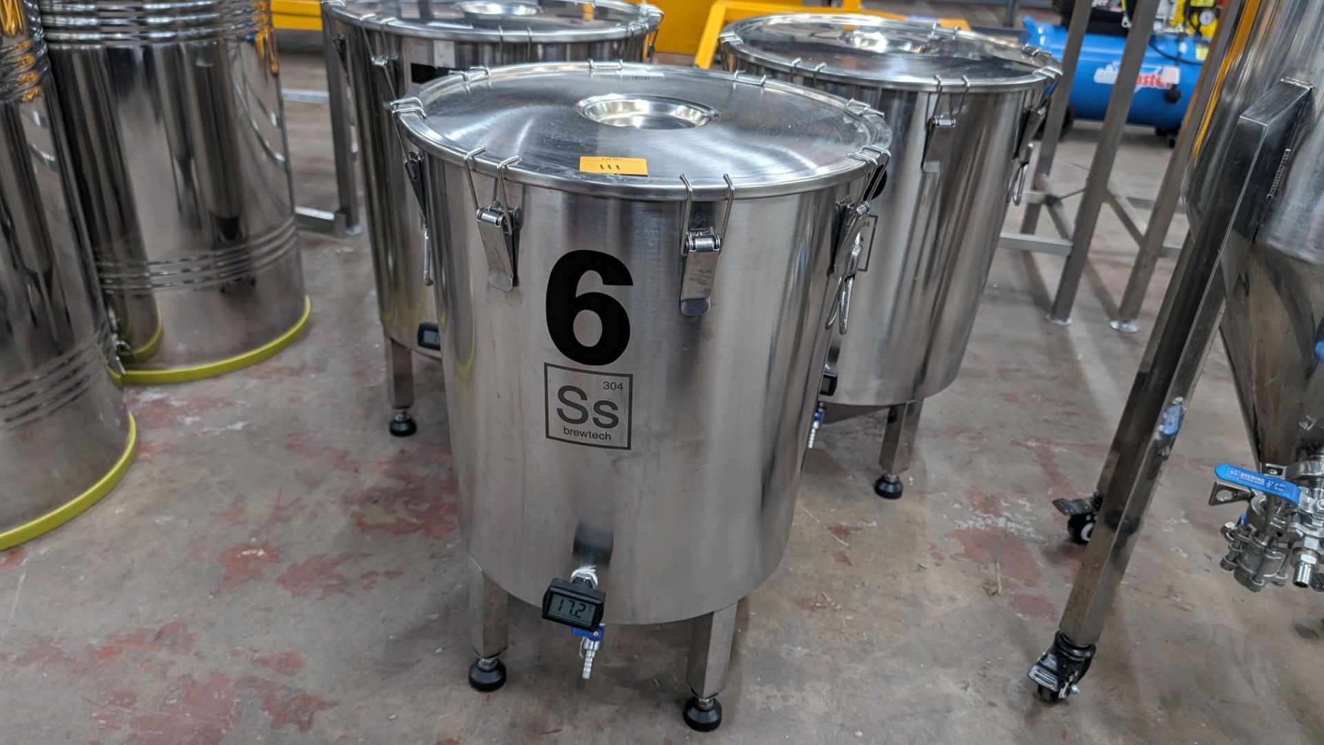 3 off SS Brewtech stainless steel static conical fermenters, each of which includes a digital displa - Image 4 of 9