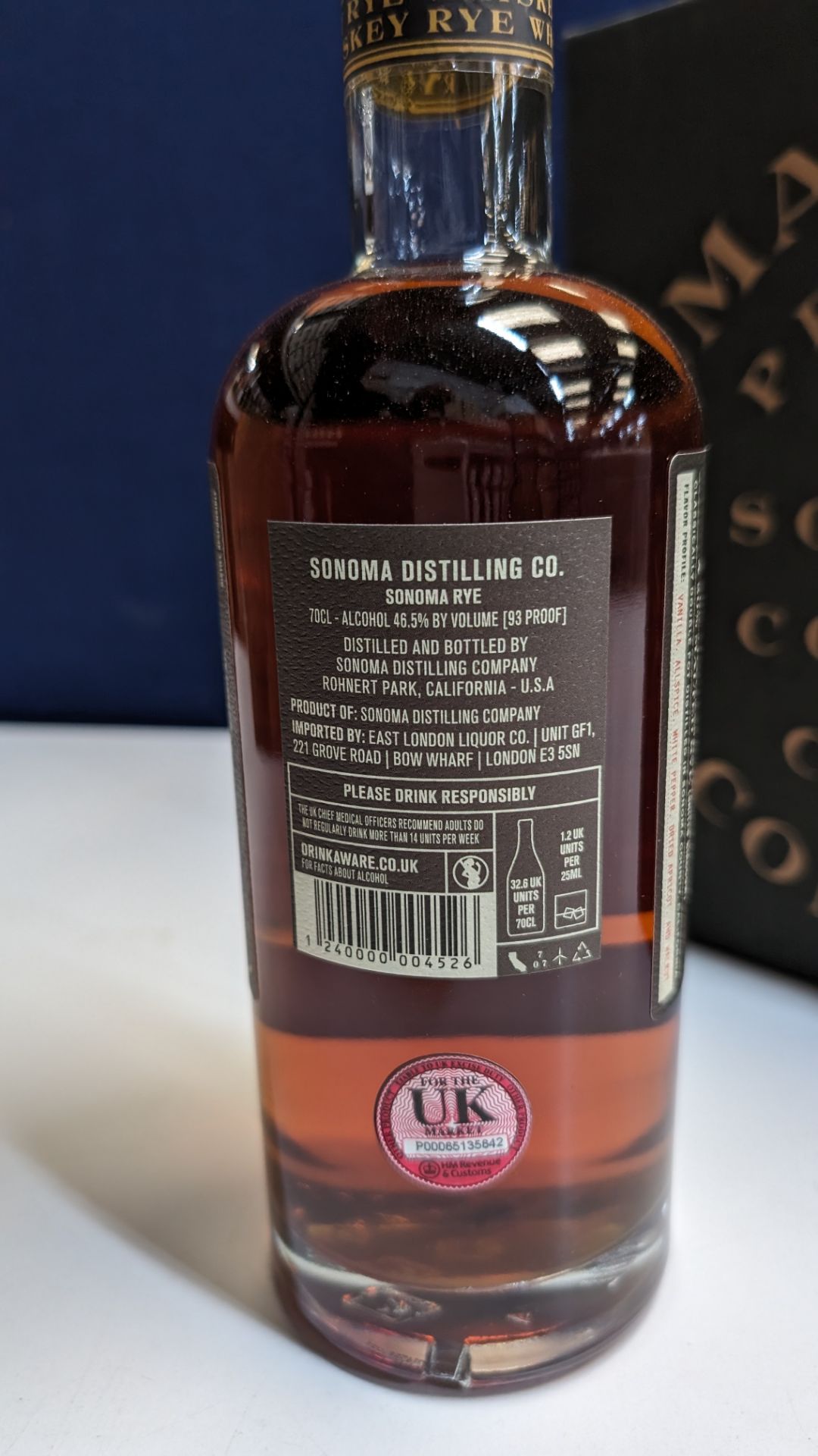6 off 700ml bottles of Sonoma Rye Whiskey. In Sonoma branded box which includes bottling details on - Image 5 of 8
