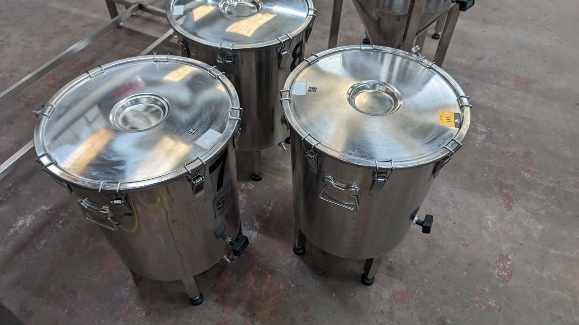 3 off SS Brewtech stainless steel static conical fermenters, each of which includes a digital displa - Image 8 of 9