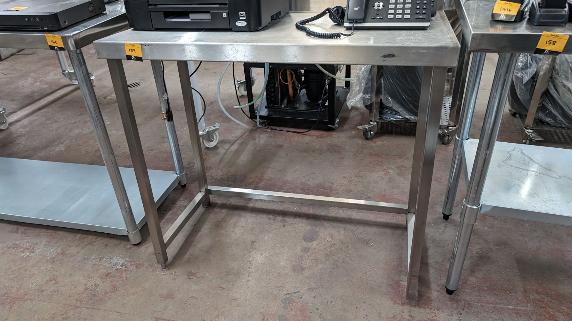 Stainless steel table with upstand at rear, max dimensions: 870mm x 535mm x 970mm - Image 2 of 3