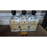 3 off 700ml bottles of Tappers 47% ABV Brightside Coastal London Dry Gin. Individually numbered bot