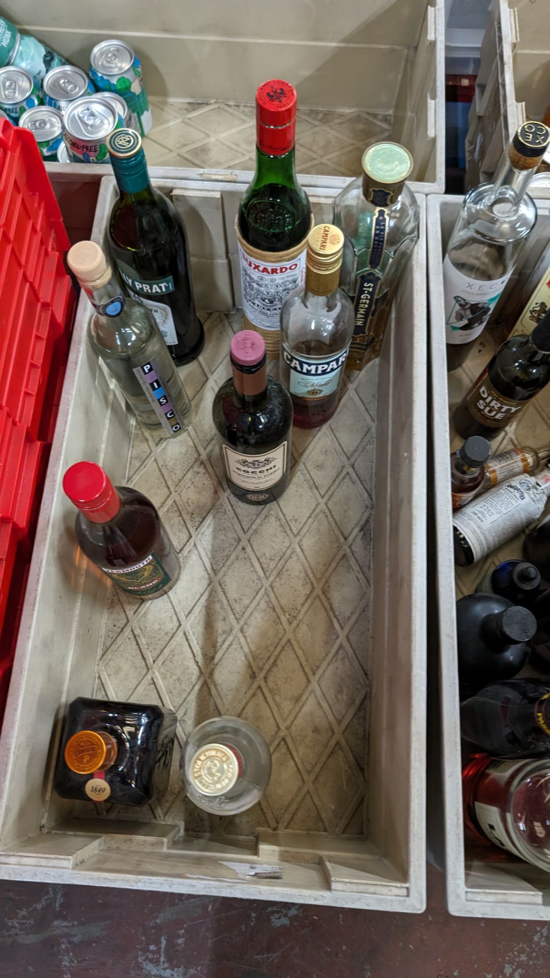 The contents of a crate of opened bottles of assorted spirits, liqueurs and bitters. Sold under AWR - Image 4 of 6