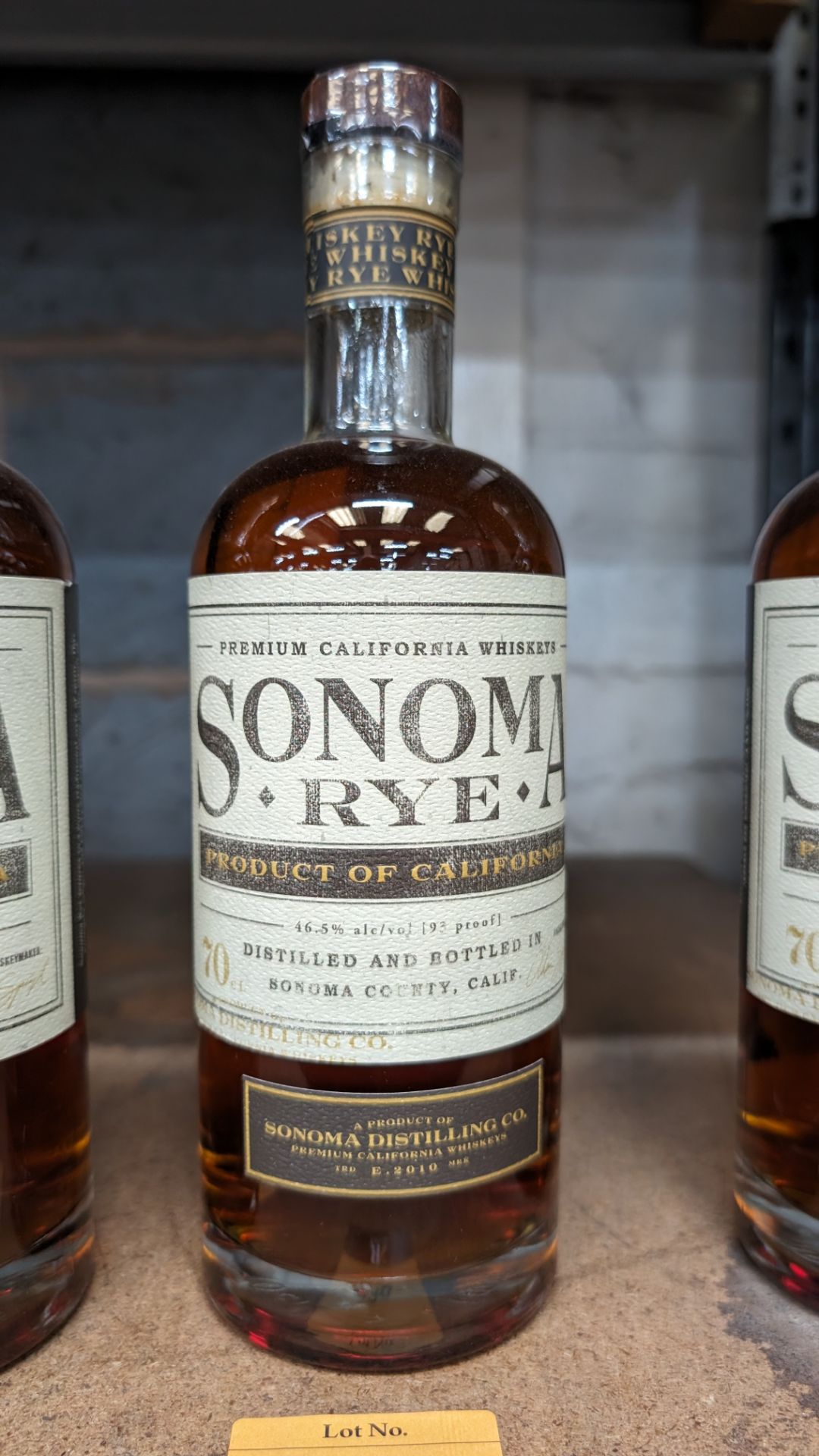 1 off 700ml bottle of Sonoma Rye Whiskey. 46.5% alc/vol (93 proof). Distilled and bottled in Sonom - Image 2 of 5