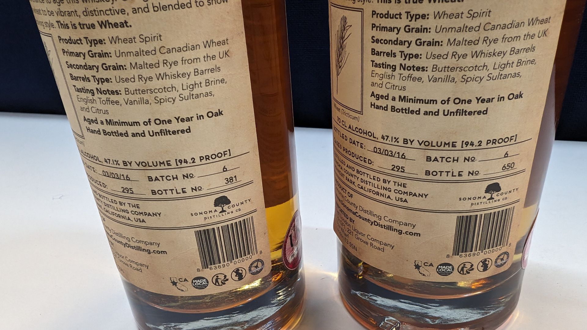 2 off 700ml bottles of Sonoma County 2nd Chance Wheat Double Alembic Pot Distilled Whiskey. 47.1% a - Bild 5 aus 7