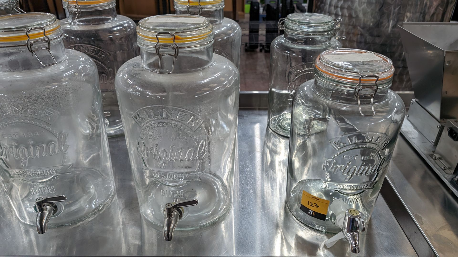 10 assorted Kilner jars, mostly 8L capacity, each jar including a removeable lid and a tap - Image 3 of 8