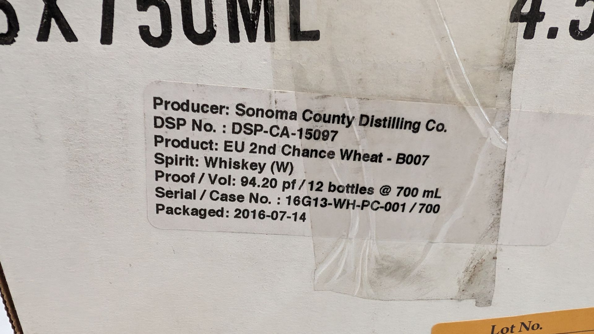6 off 700ml bottles of Sonoma County 2nd Chance Wheat Double Alembic Pot Distilled Whiskey. In white - Image 8 of 10