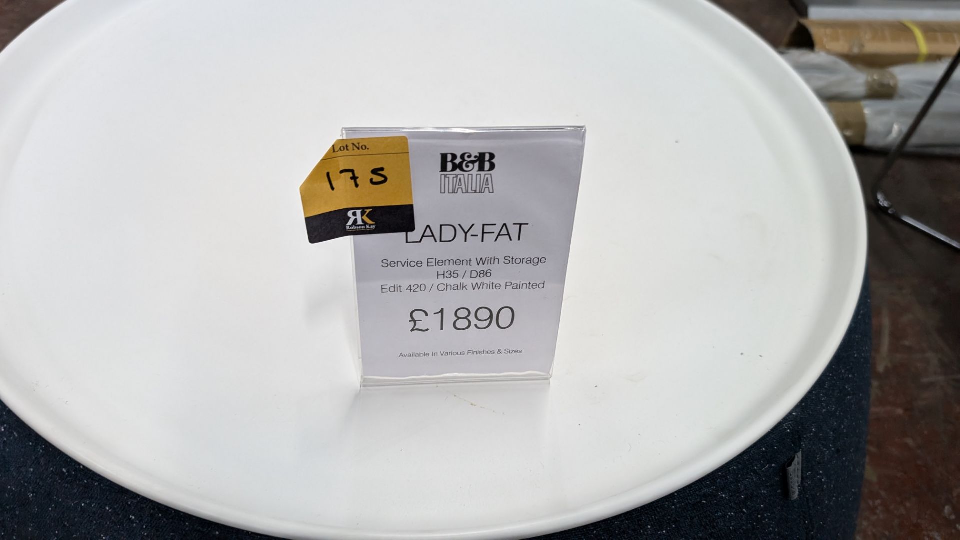 B&B Italia Lady/ Fat Storage Table with removable Chalk White Painted Top. This lot includes the Blu - Image 4 of 8