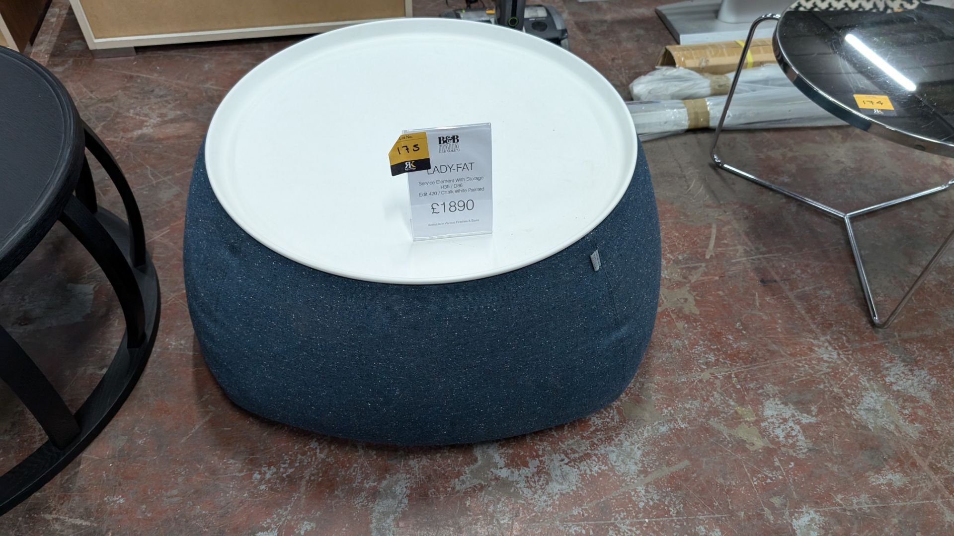 B&B Italia Lady/ Fat Storage Table with removable Chalk White Painted Top. This lot includes the Blu - Image 3 of 8