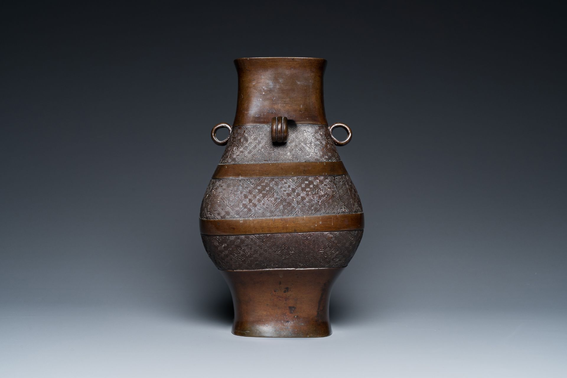 A Chinese archaistic bronze 'fanghu' vase, Ming - Bild 9 aus 24