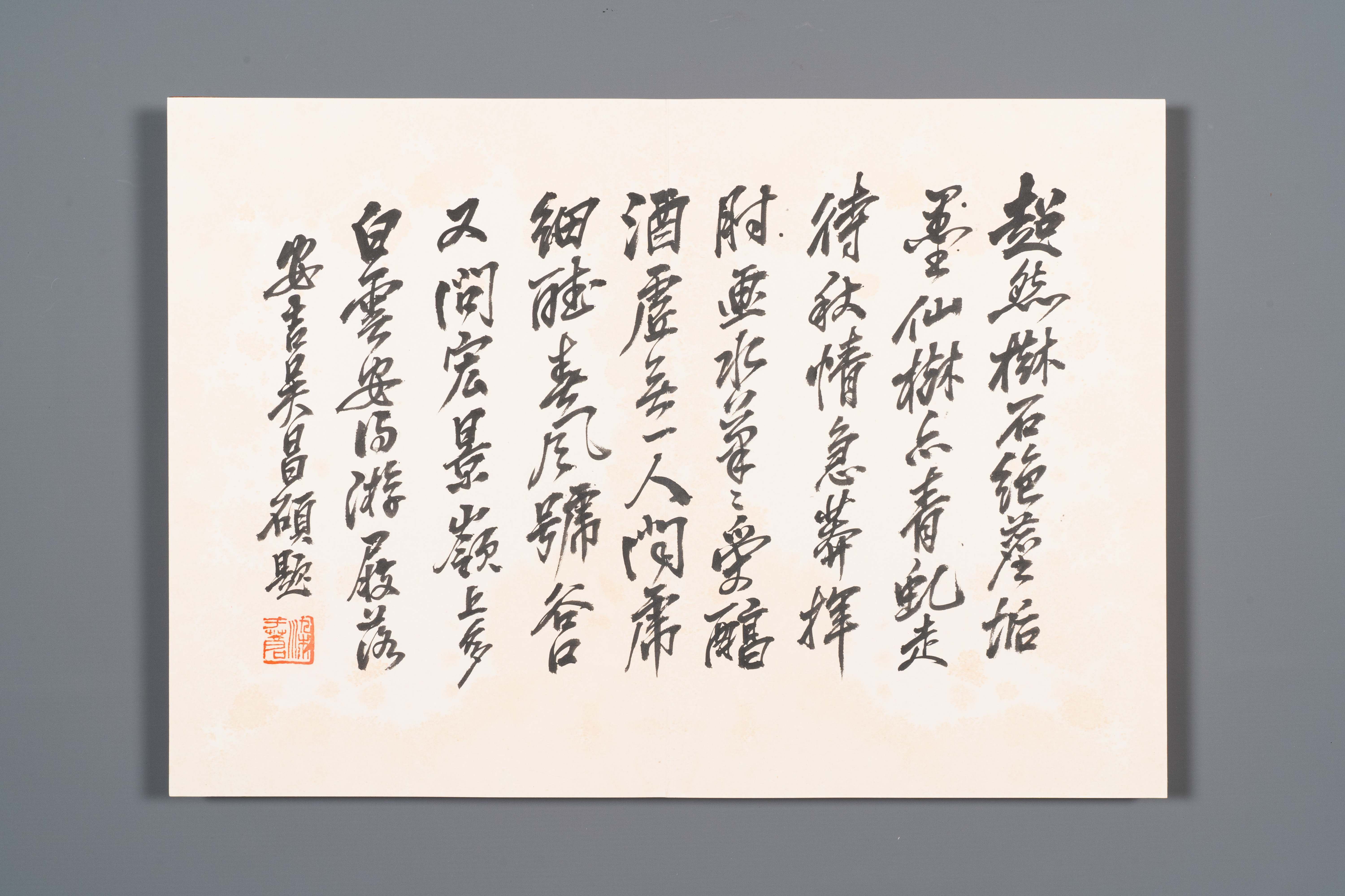 Wu Changshuo å´æ˜Œç¡• (1844-1927): Album with 10 floral works accompanied by calligraphy, ink and c - Image 13 of 14
